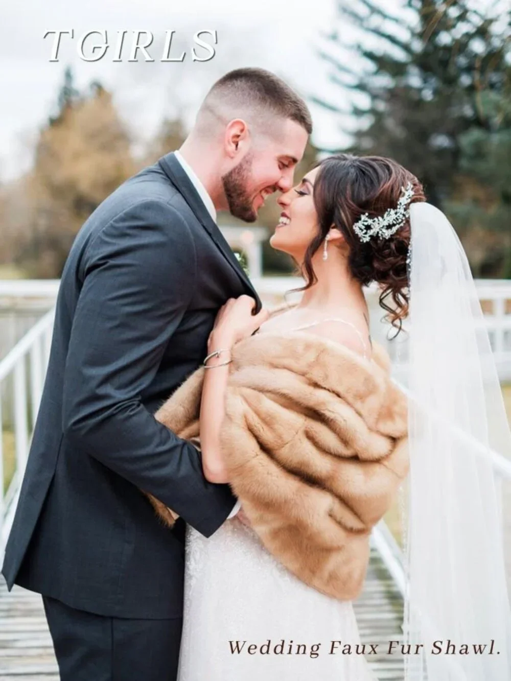 Elegant Wedding Faux Fur Shawl & Wrap for Brides & Bridesmaids - Bridal Stole